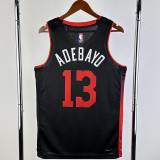 23-24 HEAT ADEBAYO #13 Black City Edition Top Quality Hot Pressing NBA Jersey (V领）