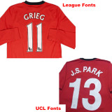 2009-2010 Man Utd Home Long Sleeve Retro Soccer Jersey (长袖)