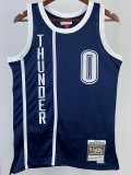 2015-16 OKC WESTBROOK #0 Royal Blue Retro Top Quality Hot Pressing NBA Jersey