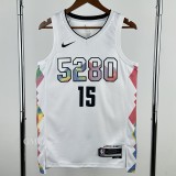 24-25 Nuggets JOKIC #15 White City Edition Top Quality Hot Pressing NBA Jersey