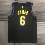 Lakers JAMES #6 Black Top Quality Hot Pressing NBA Jersey