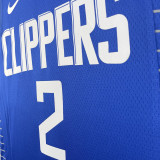 22-23 Clippers LEONARD #2 Blue Top Quality Hot Pressing NBA Jersey