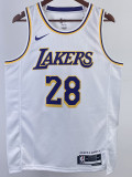 22-23 LAKERS HACHIMURA #28 White Top Quality Hot Pressing NBA Jersey(圆领)