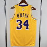22-23 LAKERS O'NEAL #34 Yellow Top Quality Hot Pressing NBA Jersey(圆领)