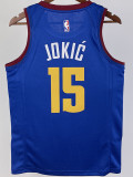 20-21 Nuggets JOKIC #15 Blue Top Quality Hot Pressing NBA Jersey (Trapeze Edition) 飞人版