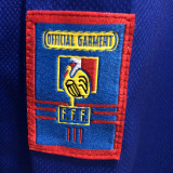 1998 France Home Long Sleeve Retro Soccer Jersey (长袖)(右胸带小字)