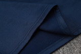 24-25 France Royal blue Hoodie Half Pull Tracksuit #F591半拉连帽