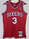 1996-97 76ERS IVERSON #3 Red Retro Top Quality Hot Pressing NBA Jersey