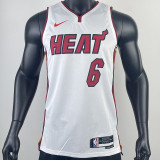 22-23 HEAT JAMES #6 White Top Quality Hot Pressing NBA Jersey (V领）