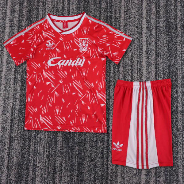 1989-1991 LIV Home Kids Retro Soccer Jersey