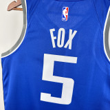 23-24 Kings FOX #5 Blue City Edition Top Quality Hot Pressing NBA Jersey