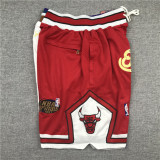 BULLS JAZZ Red White City Edition Top Quality NBA Pocket Pants #公牛拼爵士