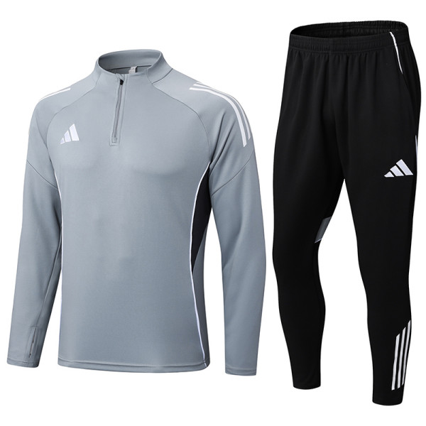 2025 AD Grey Half Pull Tracksuit (半拉链)