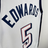 2024 Olympic Game USA EDWARDS # 5 White Basketball Jersey