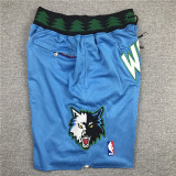 TIMBERWOLVES Light blue City Edition Top Quality NBA Pocket Pants #森林狼