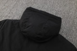 24-25 Sao Paulo Black Hooded Windbreaker Fabric Cotton Coat #G261