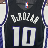 23-24 Kings DEROZAN #10 Black Top Quality Hot Pressing NBA Jersey
