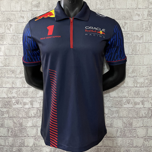 2023 F1 Red Bull #1 Royal Blue Polo Red Racing Suit(有领1号)