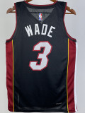 22-23 HEAT WADE #3 Black Top Quality Hot Pressing NBA Jersey (V领）