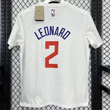 T172 Clippers LEONARD #2 White High Quality Casual T-Shirt