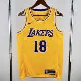 22-23 LAKERS KAZUHA #18 Yellow Top Quality Hot Pressing NBA Jersey(圆领)