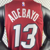 22-23 HEAT ADEBAYO #13 Red Top Quality Hot Pressing NBA Jersey (Trapeze Edition) 飞人版
