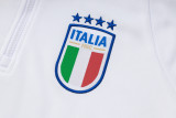 24-25 Italy White Hoodie Half Pull Tracksuit #F596半拉连帽
