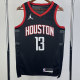23-24 Rockets HARDEN #13 Black Top Quality Hot Pressing NBA Jersey (Trapeze Edition)飞人版
