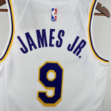 22-23 Lakers JAMES JR. #9 White Top Quality Hot Pressing NBA Jersey(圆领)