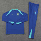 24-25 Brazil Fancy blue Half Pull Tracksuit (半拉链)