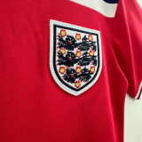1980-1982 England Away Red Retro Soccer Jersey