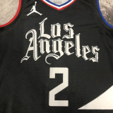22-23 Clippers LEONARD #2 Black Top Quality Hot Pressing NBA Jersey (Trapeze Edition)