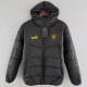 24-25 Man City Black Hooded Cotton Coat #棉衣