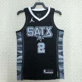 22-23 SA Spurs LEONARD #2 Black Top Quality Hot Pressing NBA Jersey (Trapeze Edition)