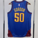 22-23 Nuggets GORDON #50 Blue Top Quality Hot Pressing NBA Jersey (Trapeze Edition) 飞人版