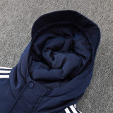 24-25 Bayern Royal Blue Hooded Windbreaker Fabric Cotton Coat #G198(白标)