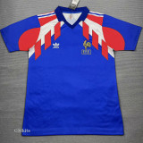 1990-1991 France Home Retro Soccer Jersey