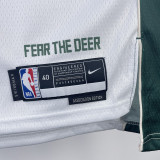 22-23 BUCKS LILLARD #0 Home White Top Quality Hot Pressing NBA Jersey(V领)