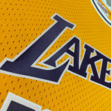 1984-85 LAKERS JOHNSON #32 Yellow Retro Top Quality Hot Pressing NBA Jersey(圆领)