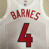 22-23 Raptors BARNES #4 White Top Quality Hot Pressing NBA Jersey
