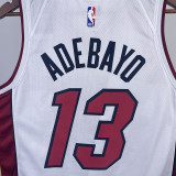 22-23 HEAT ADEBAYO #13 White Top Quality Hot Pressing NBA Jersey (V领）