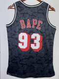 2023 HEAT & BAPE #93 Black Top Quality Hot Pressing NBA Jersey