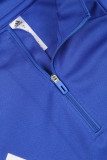 2024 AD Blue Kids Half Pull Tracksuit (童装)(半拉链)