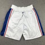 76ERS Justdon White City Edition Top Quality NBA Pocket Pants * 76人队