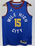 20-21 Nuggets JOKIC #15 Blue Top Quality Hot Pressing NBA Jersey (Trapeze Edition) 飞人版