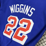 T228 WARRIORS WIGGINS #22 Blue High Quality Casual T-Shirt