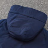 24-25 Bayern Royal Blue Hooded Windbreaker Fabric Cotton Coat #G199(红标)