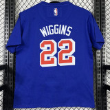 T228 WARRIORS WIGGINS #22 Blue High Quality Casual T-Shirt