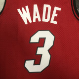 2005-06 Miami Heat WADE #3 Red Retro Top Quality Hot Pressin g NBA Jersey