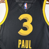 23-24 WARRIORS PAUL #3 Black City Edition Top Quality Hot Pressing NBA Jersey (V领)